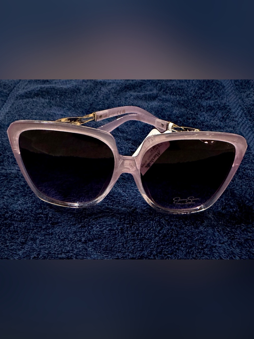 Jessica Simpson MJS-226 Women’s Retro Square Sunglasses Pink Gold Gradient UV400